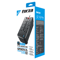 Estabilizador Forza 1200VA FVR-1222USB 600W 2USB 8 Tomas