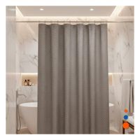 Cortina para Area de Ducha con Patron Triangulos Plomo Medidas 180x180cm Y notas