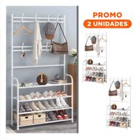 Pack2 Sistema de Zapatos con Percheros Curvos Blanco para el Hogar Y Regalo Sticker