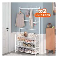 Pack2 Estructura para Calzado con Percheros Curvos Blanco Funcional Y Papel Regalo