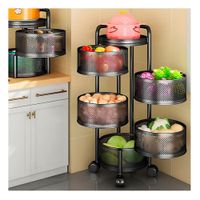 Mueble Circular de Cinco Niveles con Llantas para Ordenar Ambientes del Hogar Y Papel Regalo