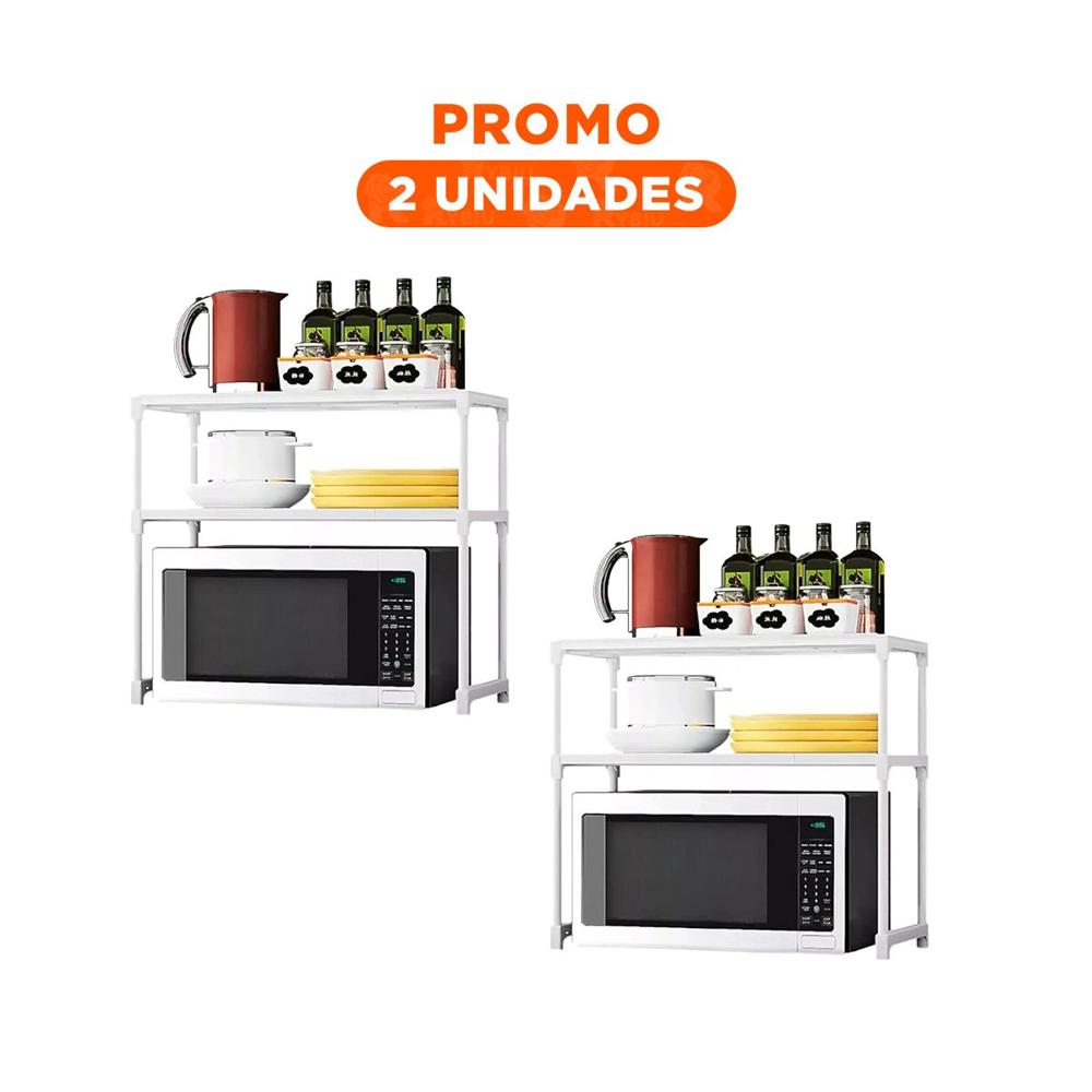 Pack2 Repisa Modular 2 Niveles Blanco Estable y Facil de Limpiar Y Regalo Sticker