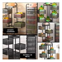 Mueble Cuadrado de Cinco Niveles con Llantas para Almacenamiento Versatil Y Ligas Regalo