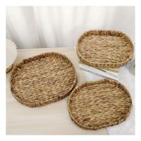 Canasta tejida ovalada Grass 29x20x4.5cm mostaza para guardar objetos Y Papel Regalo
