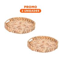 Pack2 Contenedor redondo Grass 31x4cm Mostaza para organizar espacios de casa Y Regalo Sticker