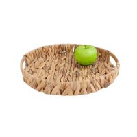 Canasta Tejida Circular Con Asas Grass 30x4cm Mostaza Para Decoracion Festiva Y Regalo Sticker