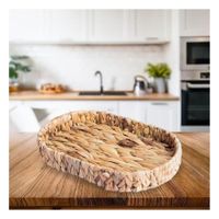 Cesta tejida ovalada Grass 36x28x6cm mostaza para ordenar y embellecer la casa Y Papel Regalo