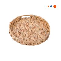 Contenedor decorativo circular Grass 31x4cm Mostaza para organizar hogar Y Regalo Sticker