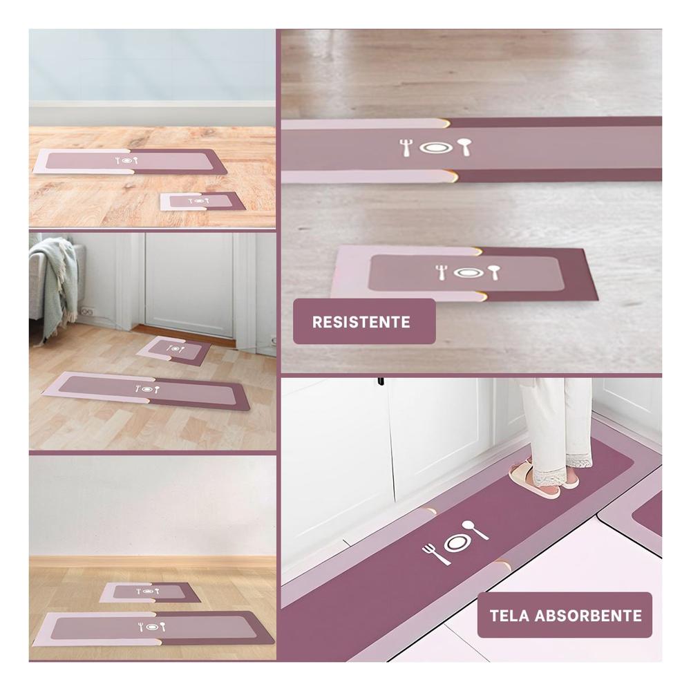 Alfombrilla de Piso Antideslizante para Cocina y Espacios del Hogar Rosado Y Ligas Regalo
