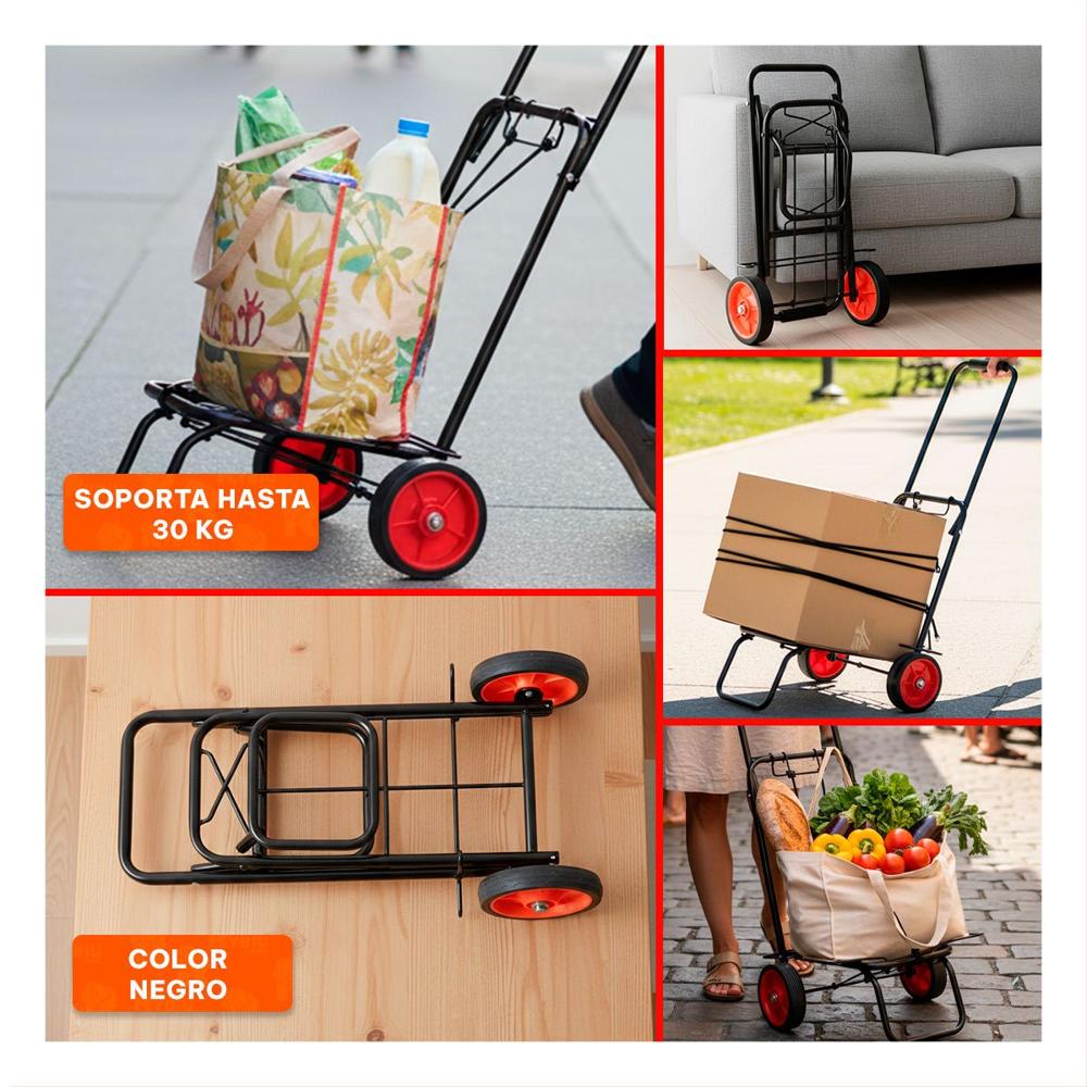 Plataforma de Carga Plegable Negro con Liga para Traslado Seguro de Objetos Y Ligas Regalo