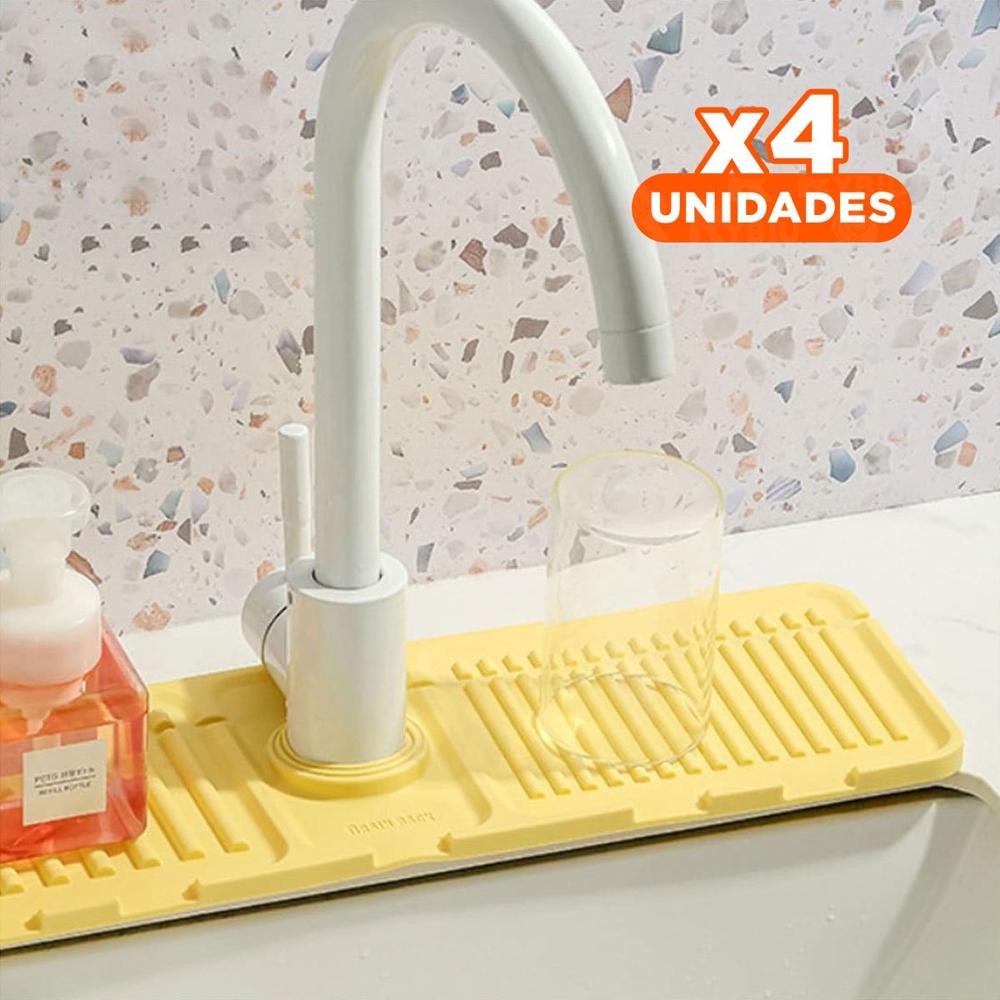 Pack4 Sistema de Drenaje para Lavadero de Silicona con Rayas Uso Domestico Y Regalo Sticker