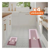 Pack4 Base Antideslizante de Piso para Cocina y Uso Cotidiano Rosado Y Papel Regalo
