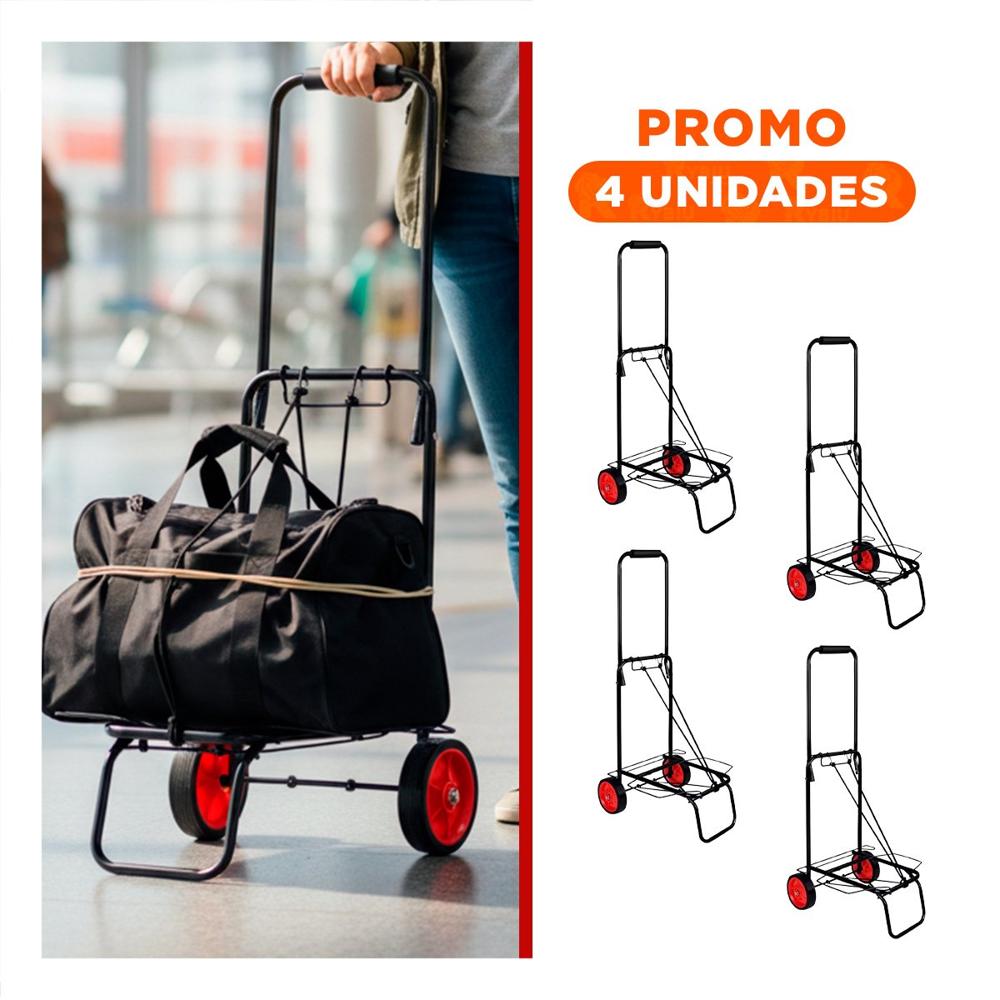Pack4 Implemento de Carga Plegable Negro con Liga para Facil Transporte