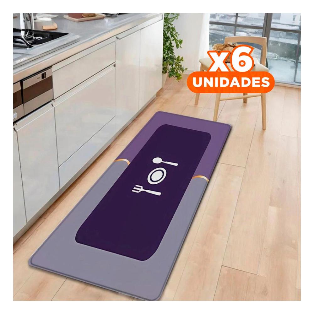 Pack6 Solucion de Piso Antideslizante para Cocina y Uso Diario Morado Y Papel Regalo