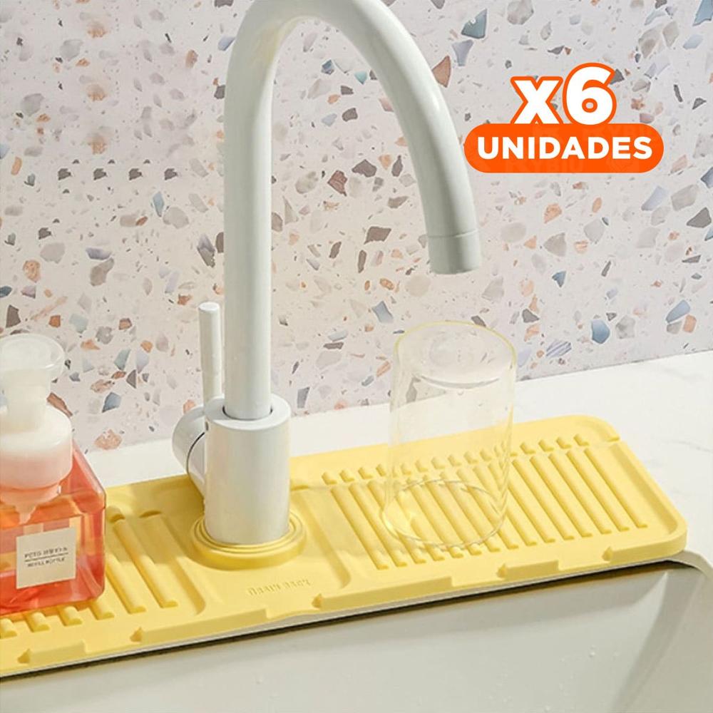 Pack6 Soporte de Drenaje para Lavadero de Silicona con Rayas para Casa