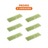 Pack6 Implemento de Drenaje de Silicona con Rayas Verde Claro Y Regalo Sticker