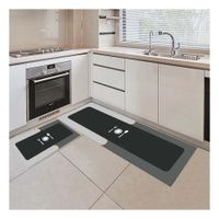 Alfombra Antideslizante de Piso para Cocina y Ambientes del Hogar Plomo