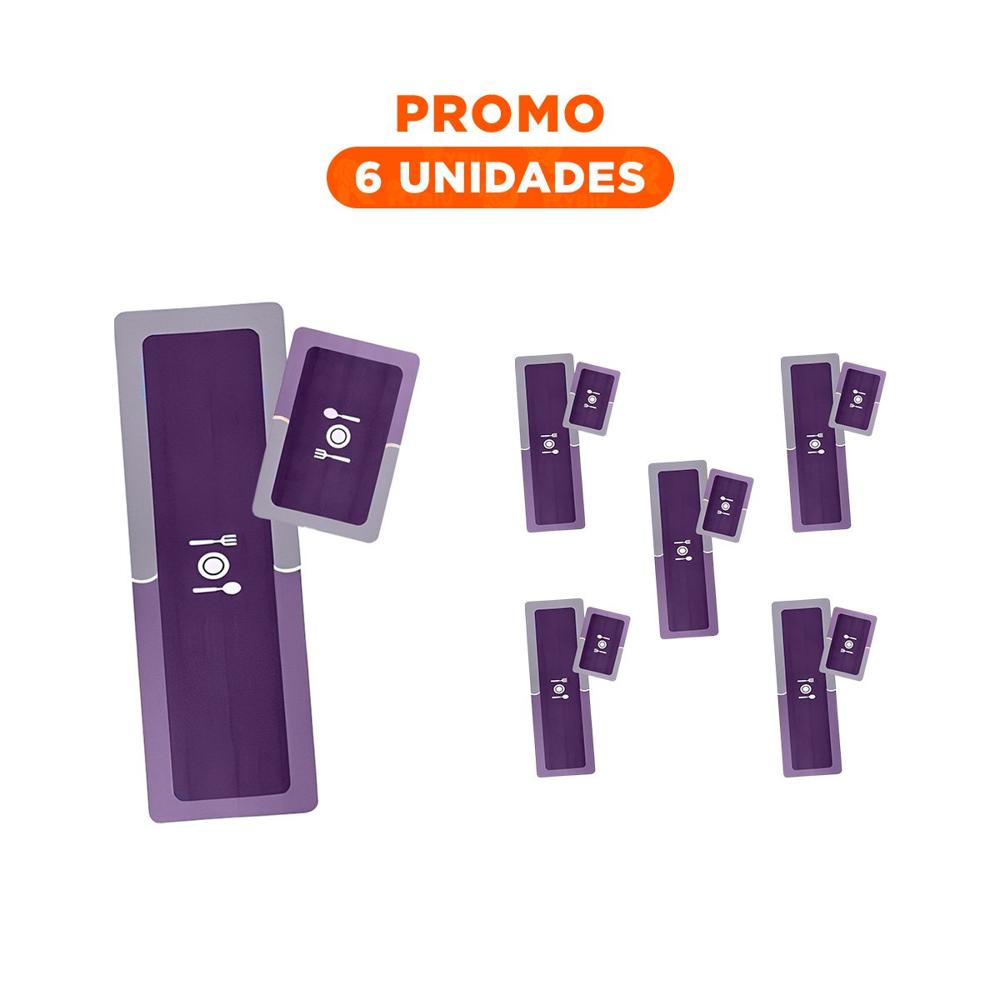 Pack6 Piso Antideslizante para Cocina y Ambientes del Hogar Morado Y Regalo Sticker