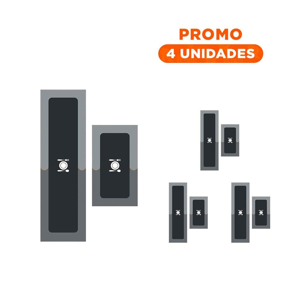 Pack4 Superficie de Piso Antideslizante para Cocina y Uso Cotidiano Naranja