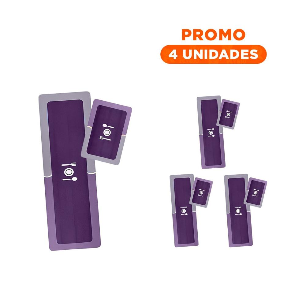 Pack4 Superficie de Piso Antideslizante para Cocina y Uso Cotidiano Morado