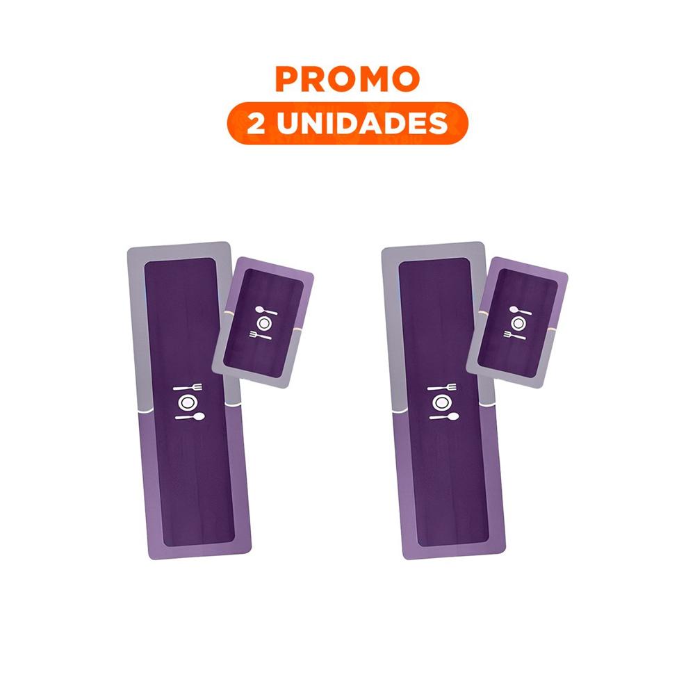 Pack2 Revestimiento de Piso con Base Antideslizante para Cocina y Casa Morado Y Regalo Sticker