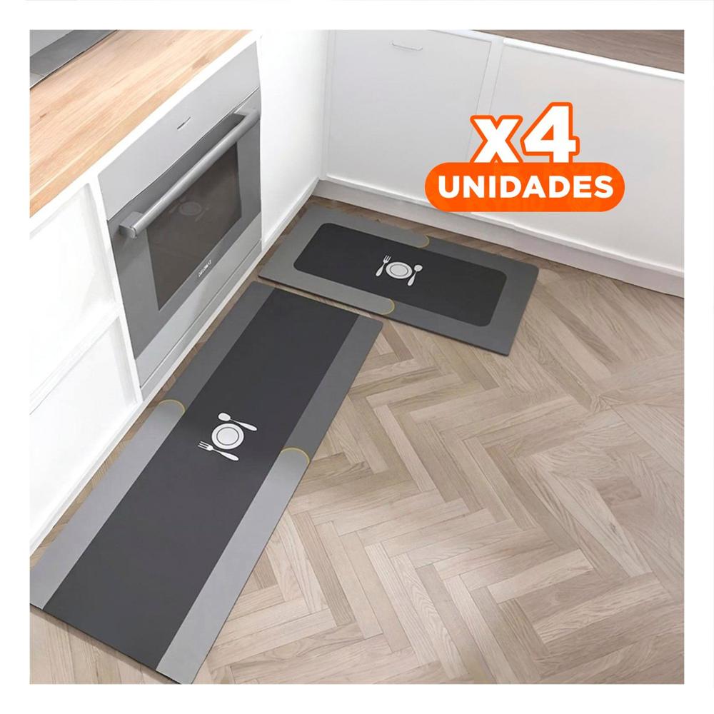 Pack4 Accesorio de Piso Antideslizante para Cocina y Uso Cotidiano Plomo Y Regalo Sticker
