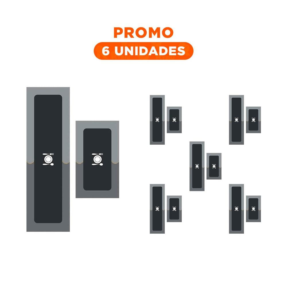 Pack6 Piso Antideslizante para Cocina y Ambientes del Hogar Celeste Y Regalo Sticker