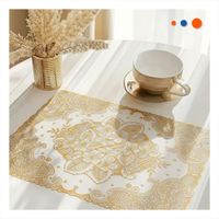 Mantel Decorativo Dorado con Motivo de Flores para Hogar Moderno YPapel Regalo