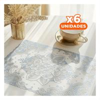 Pack6 Protector Elegante Plateado con Motivo Floral para Decoracion Festiva YPapel Regalo