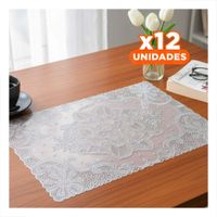 Pack12 Tapete Decorativo Plateado con Encaje Floral para Hogar Moderno YRegalo Sticker