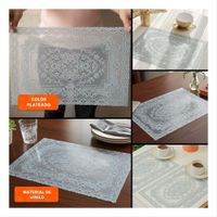 Individual Moderno Plateado con Detalle Floral y Ramas para Mesa de Celebracion Y Ligas Regalo