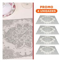 Pack4 Cubierta Sofisticada Plateada con Flores para Mesa Elegante YPapel Regalo