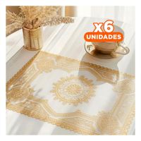Pack6 Protector Decorativo Dorado con Diseño Mandala para Celebración