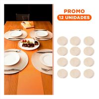Pack12 Tapete Textil Circular Boho Beige Estilo Boho
