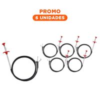 Pack6 Accesorio de Limpieza Profunda para Drenaje en Negro con Largo 200cm YRegalo Sticker