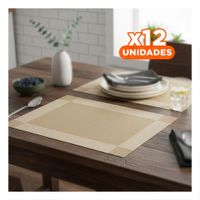 Pack12 Salvamantel de Mesa Dorado Rectangular 30x45 cm para Cuidado Diario Y Papel Regalo