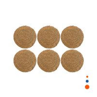 Pack 6 Platos  Tejidos Caqui 38cm Estilo y Funcionalidad para Hogar Y Regalo Sticker