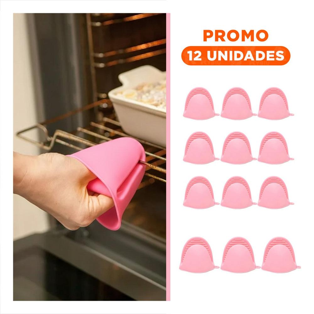 Pack12 Protecciones Accesorios de Silicona Rosado para Cocina y Hogar 7.3x9.5cm