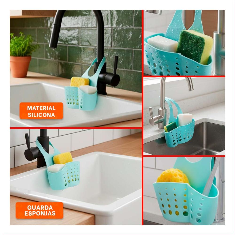 Canasta Colgante Celeste para Mantener el Bano Ordenado 19x15cm Y Ligas Regalo