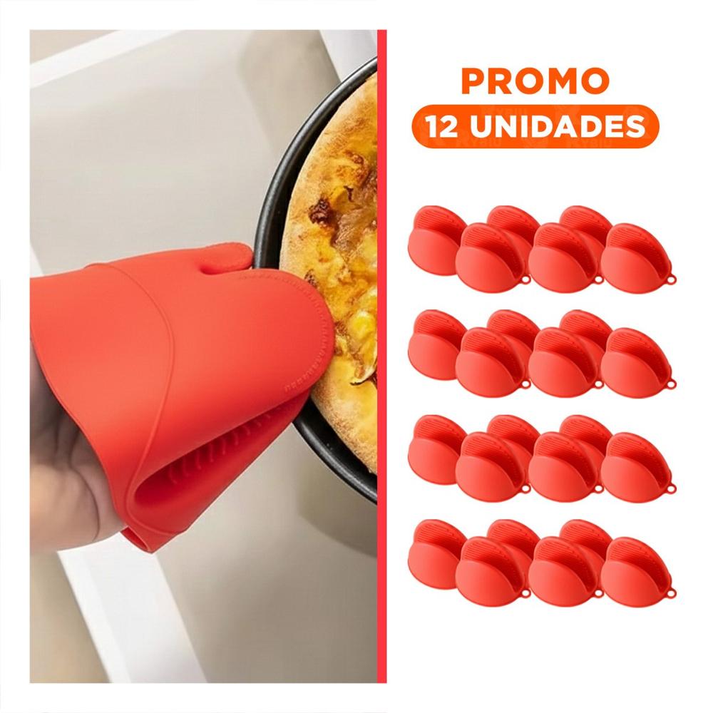 Pack12 Protecciones Accesorios de Silicona Rojo para Cocina y Hogar 7.3x9.5cm