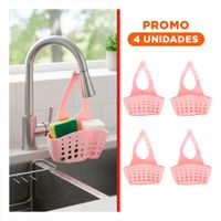 Pack4 Cesta Colgante Decorativa Rosado para Bano y Cocina 19x15cm