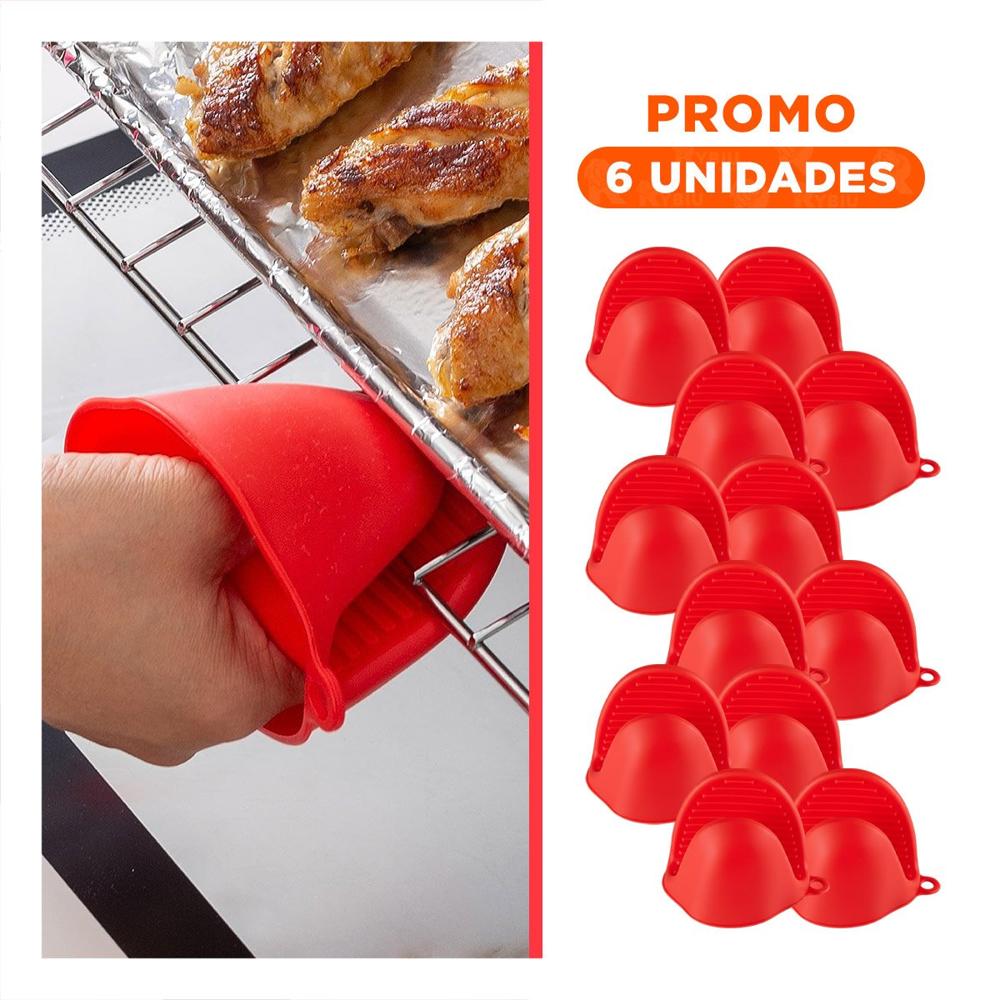 Pack6 Protecciones Cubiertas de Silicona Rojo para Preparar 7.3x9.5cm Y Regalo Sticker