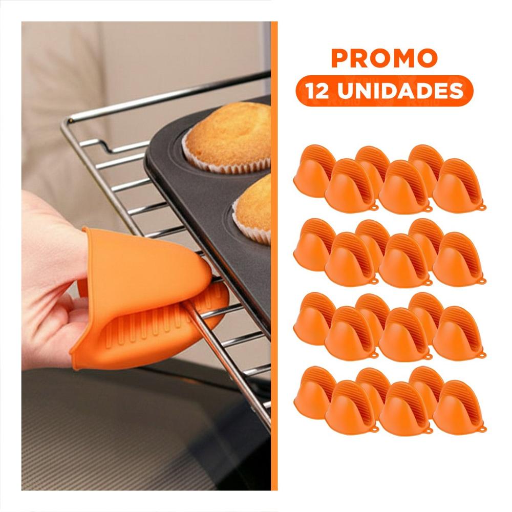 Pack12 Protecciones Accesorios de Silicona Naranja para Cocina y Hogar 7.3x9.5cm