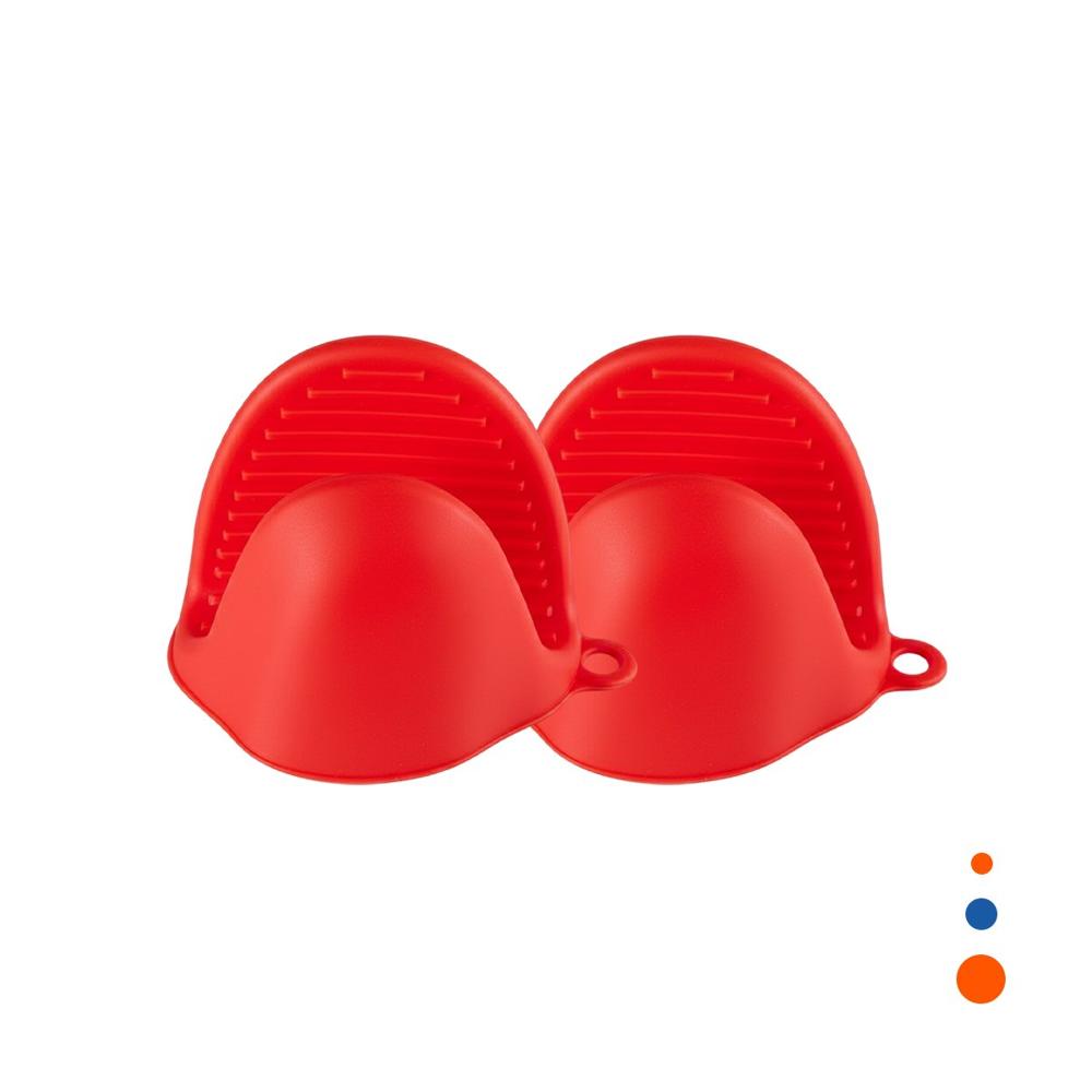 Guantes Cubiertos de Silicona Rojo para Tareas de Cocina y Hogar 7.3x9.5cm Y Regalo Sticker