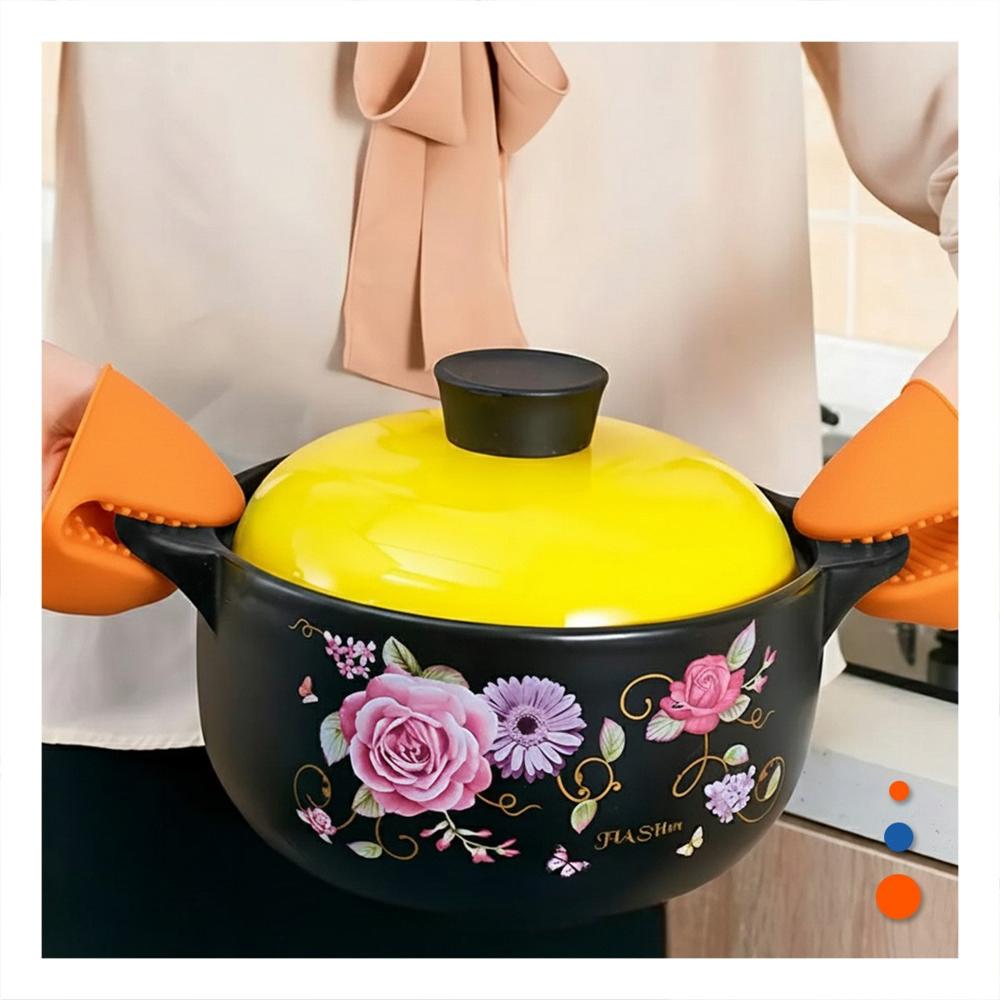 Guantes Manoplas de Silicona Naranja para Cocina y Hogar Seguro 7.3x9.5cm Y Notas