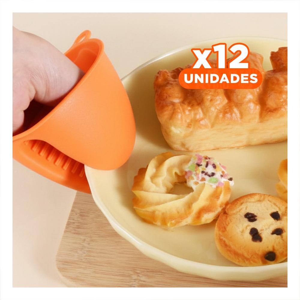 Pack12 Cubiertos de Silicona Naranja para Cocina y Hogar 7.3x9.5cm Y Papel Regalo