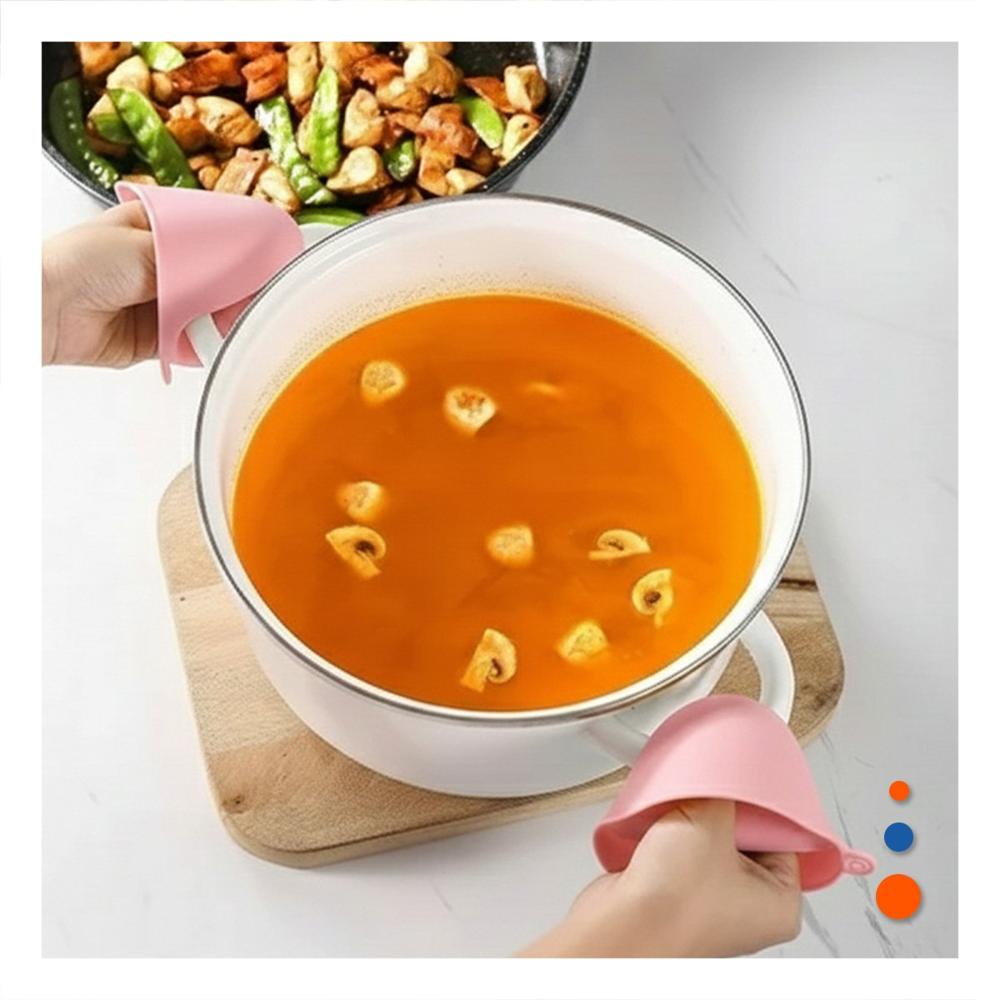 Guantes Manoplas de Silicona Rosado para Cocina y Hogar Seguro 7.3x9.5cm Y Notas