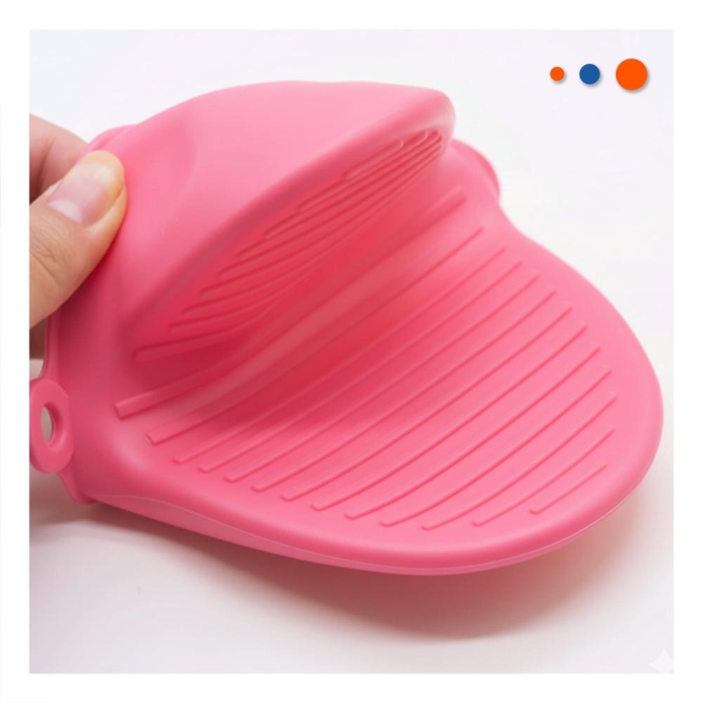 Guantes Protectores de Silicona Rosado para Uso en Hogar y Cocina 7.3x9.5cm Y Papel Regalo