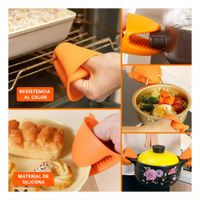 Guantes Accesorios de Silicona Naranja para Manipular Comida y Hogar 7.3x9.5cm Y Ligas Regalo