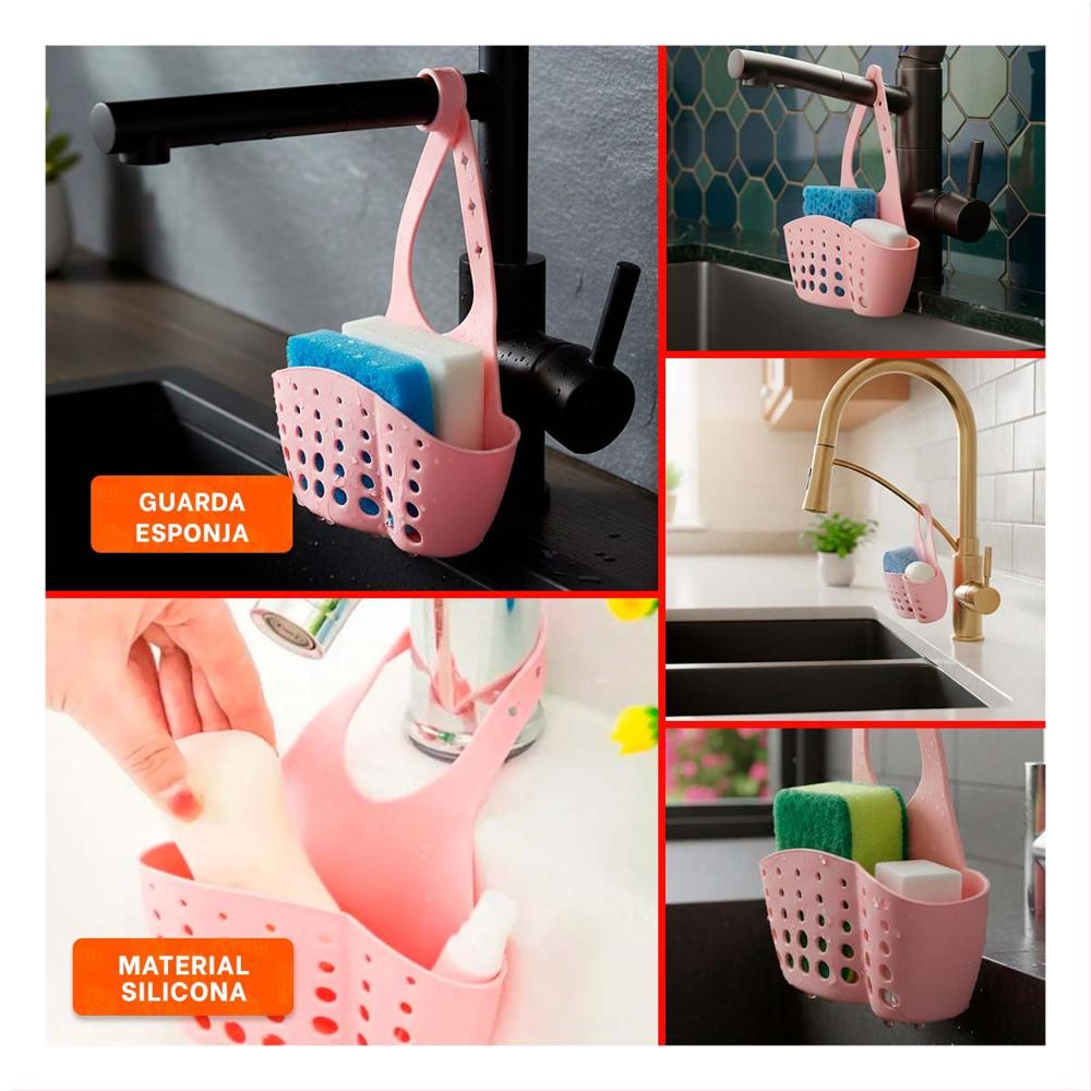Canasta Colgante Rosado para Mantener el Bano Ordenado 19x15cm Y Ligas Regalo